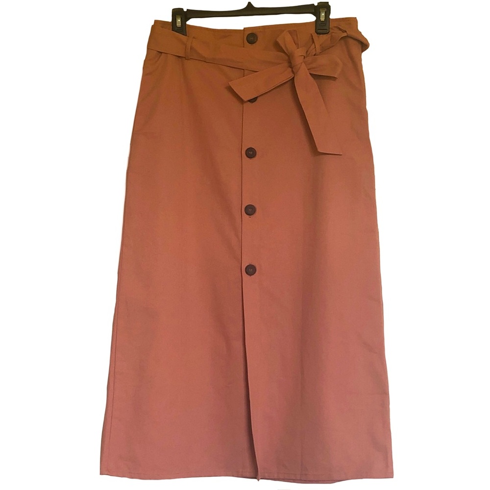 Listicle Dusty Rose, Canvas Button Up Skirt NWT - L